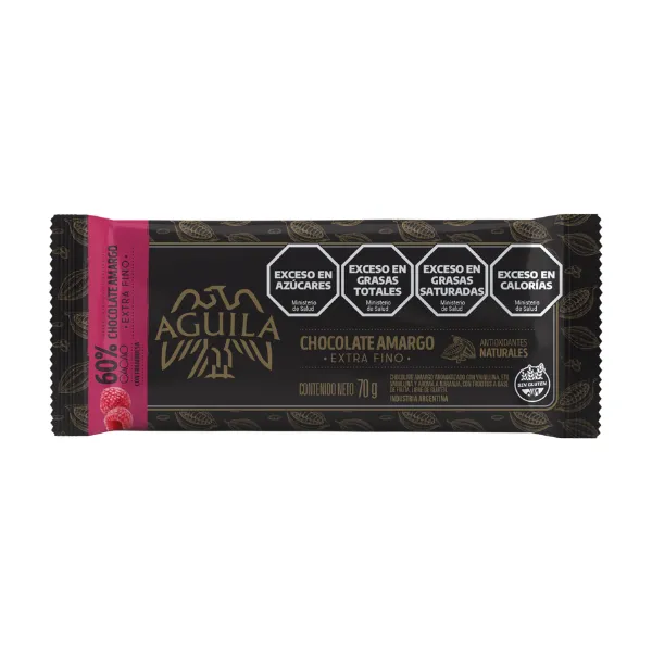chocolate aguila 60% cacao con frambuesa
