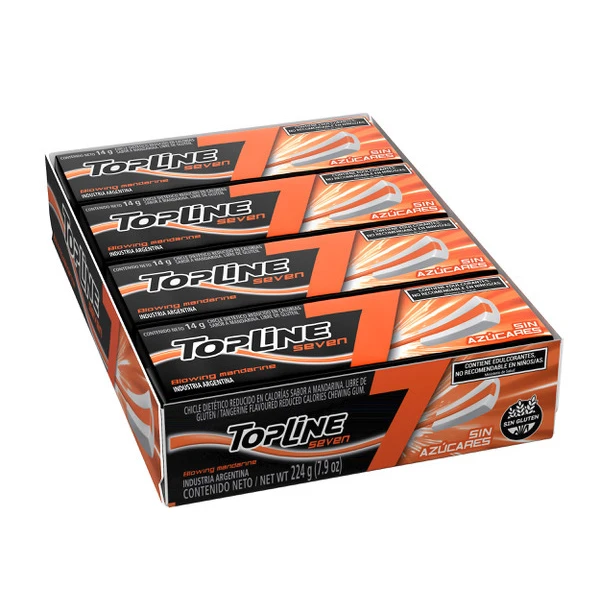 chicles topline seven blowing mandarine sabor mandarina