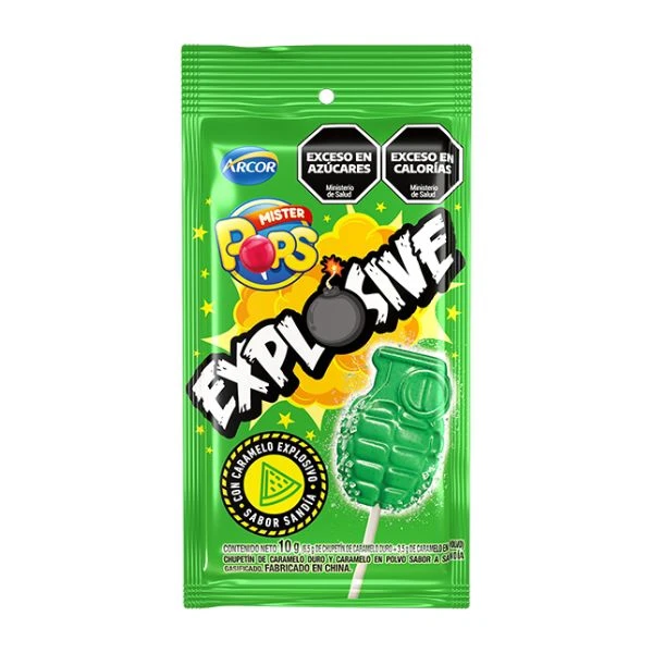 chupetín mister pops explosive sabor sandia