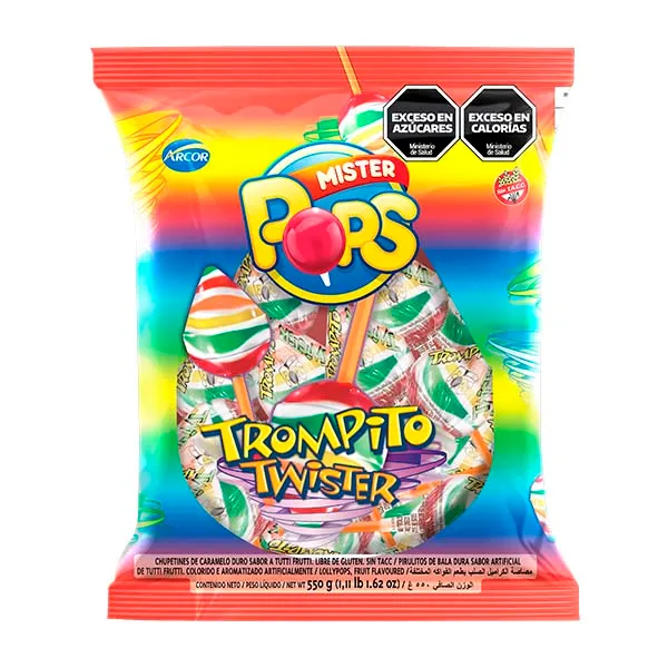 chupetín mister pops trompito twister