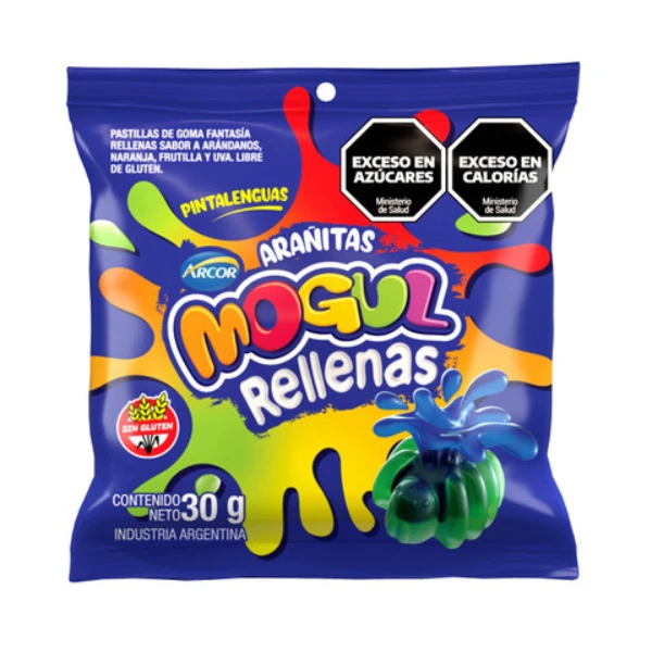 gomitas mogul arañitas rellenas pintalenguas