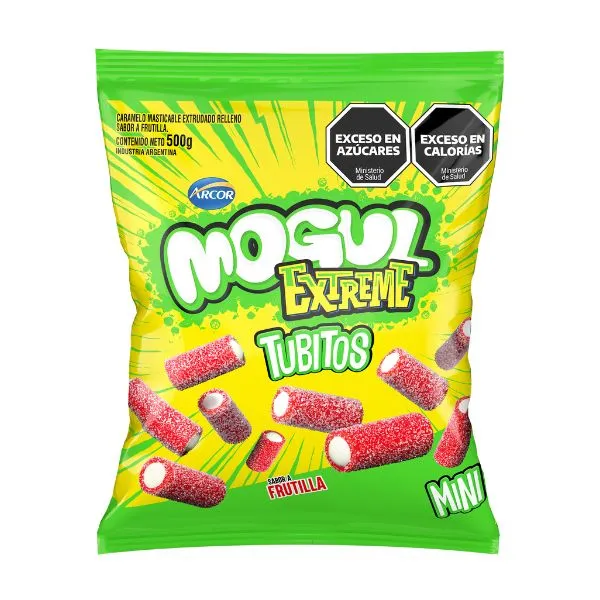 gomitas mogul extreme mini tubitos de frutilla