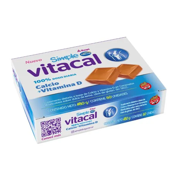 suplemento simple vitacal calcio y vitamina d sabor dulce de leche