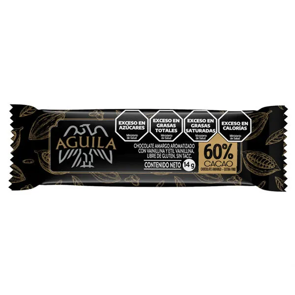 barrita de chocolate aguila 60% cacao