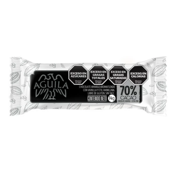 barrita de chocolate aguila 70% cacao