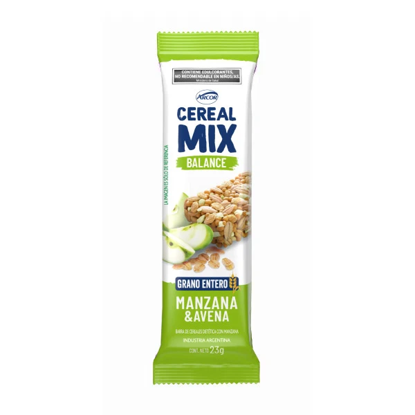 barra cereal mix manzana y avena balance