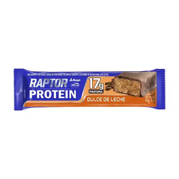 barra raptor protein sabor dulce de leche 17g de proteína